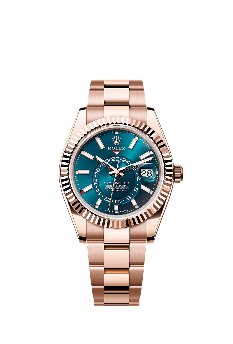 ROLEX Sky-Dweller Blue Dial Everose Gold Oyster Watch 336935