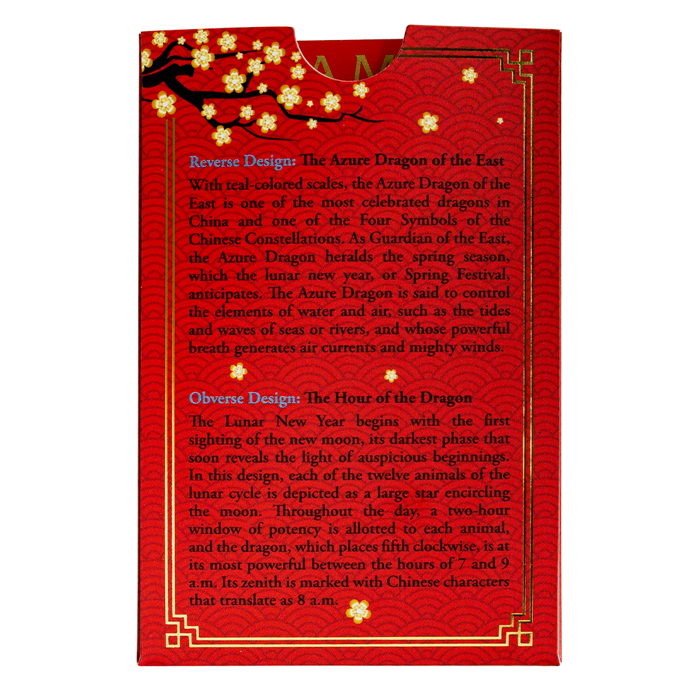 Year of the Dragon - Legend of the Azure Dragon 1oz Gold Bar