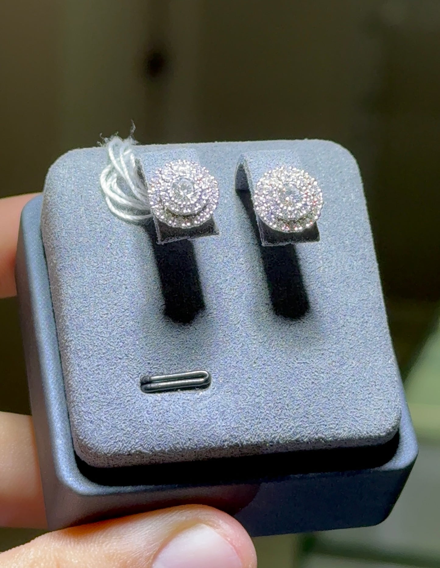 Round 18ct White Gold Stud Earrings