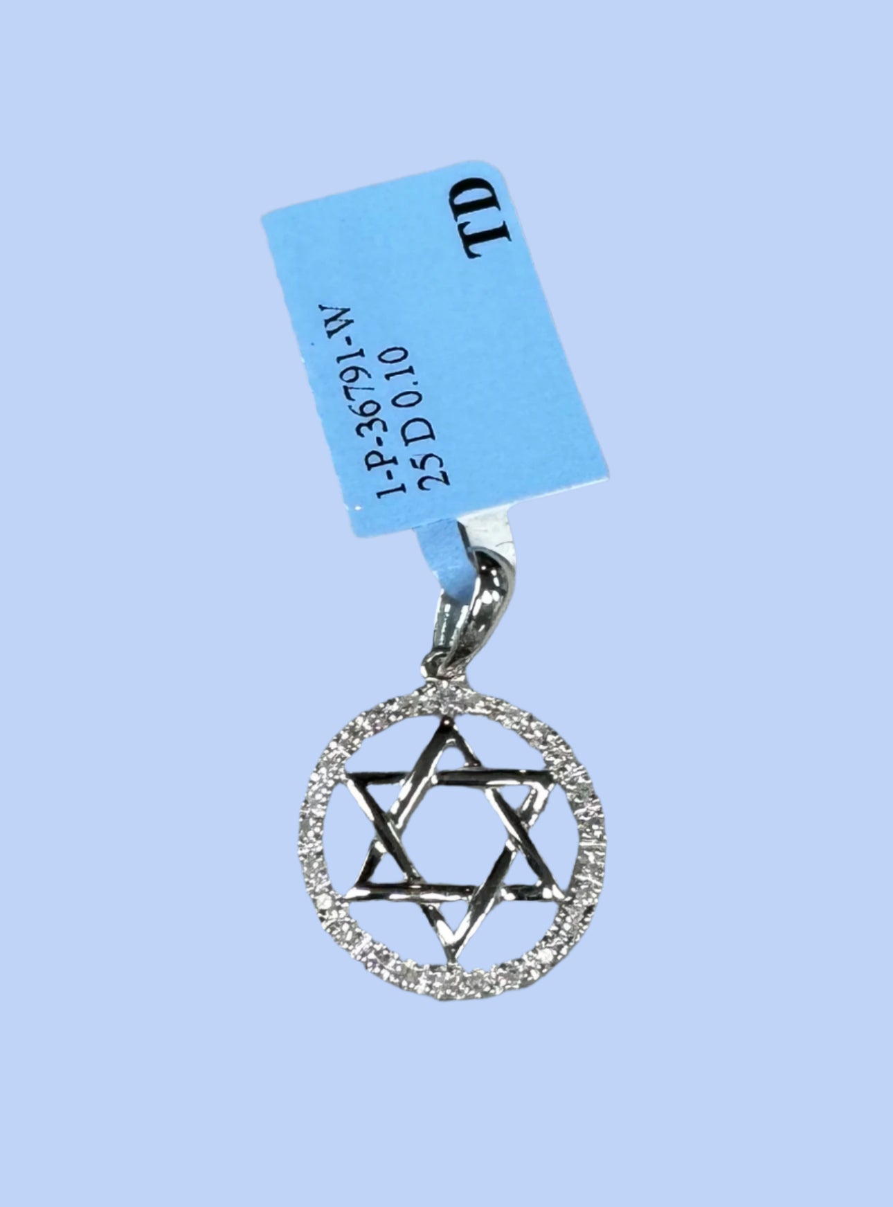 14ct White Gold Star of David Pendant