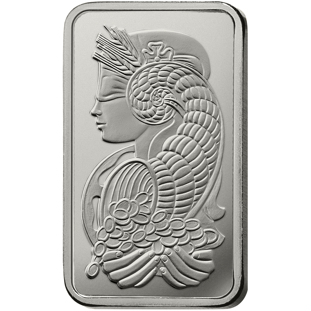 Lady Fortuna™ Platinum Minted Bar - 1 oz