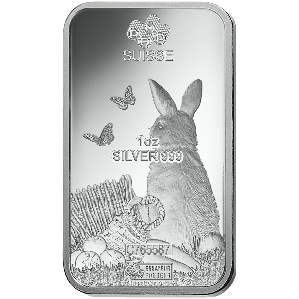 Lunar Rabbit Silver Minted Bar - 1oz