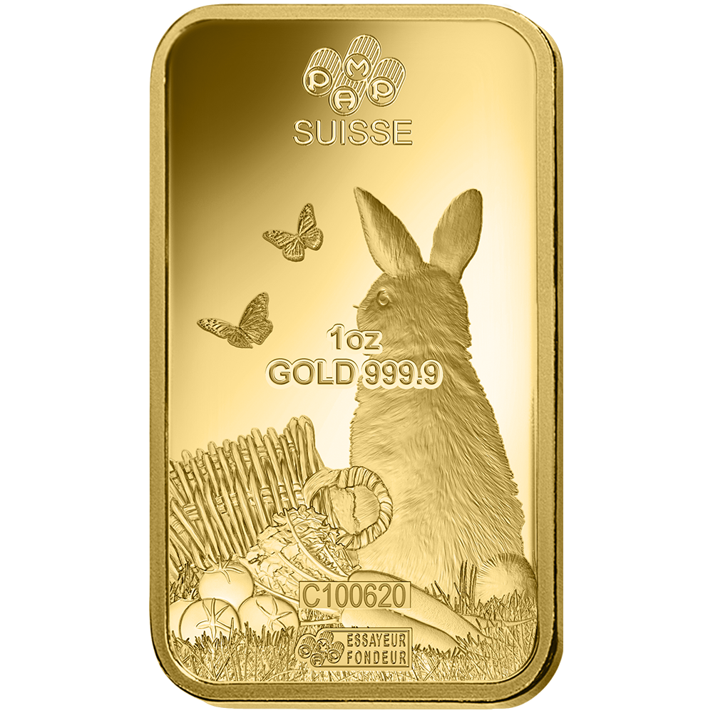 Lunar Rabbit Gold Minted Bar - 1oz