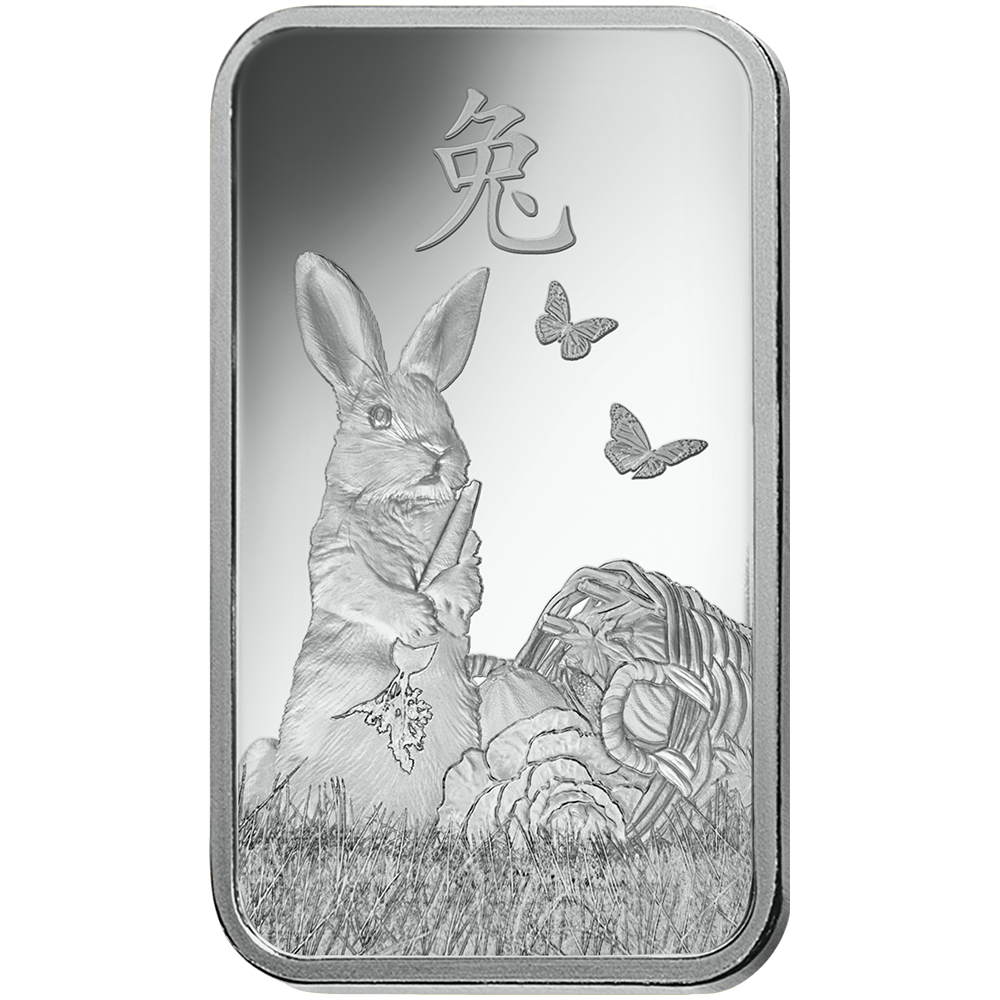 Lunar Rabbit Silver Minted Bar - 1oz