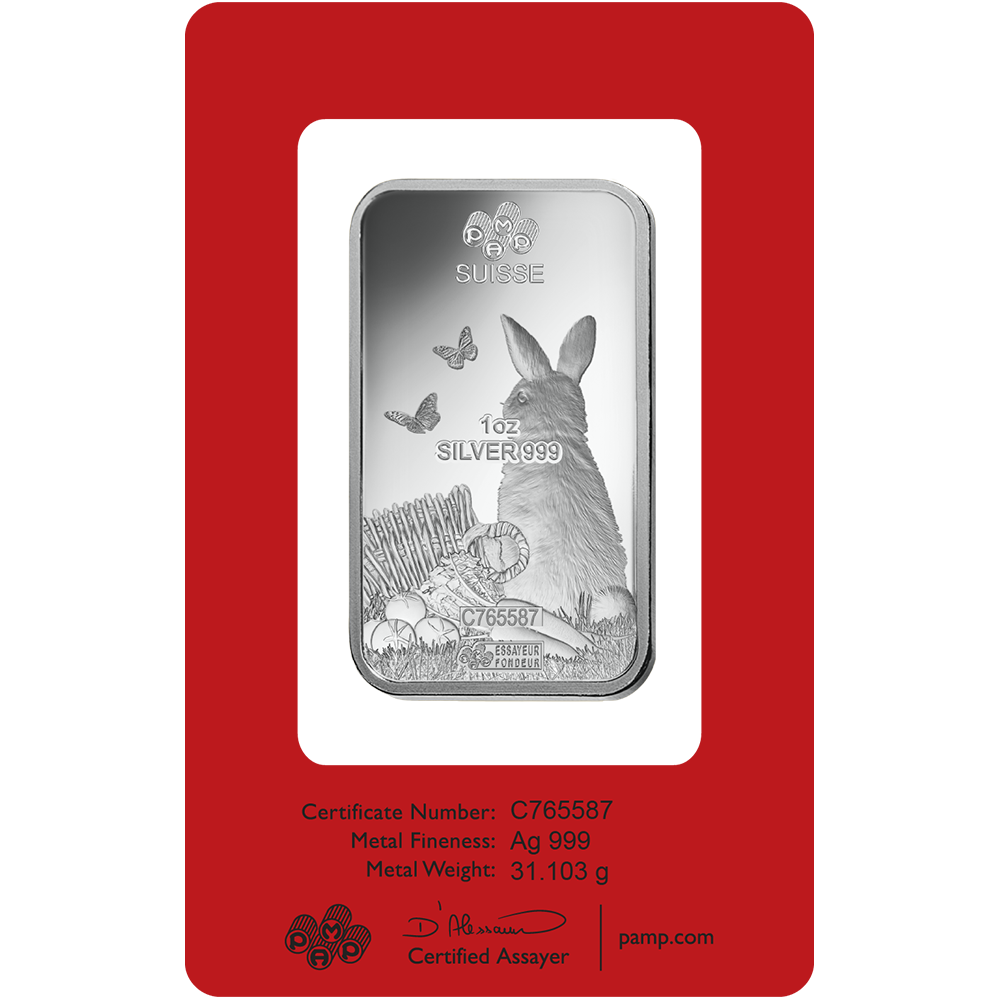 Lunar Rabbit Silver Minted Bar - 1oz