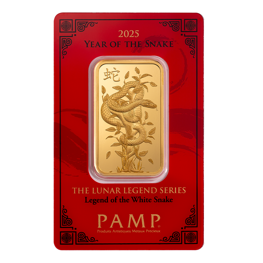 2025 Lunar Year of the Snake - Legend of the White Snake 1oz Gold Bar
