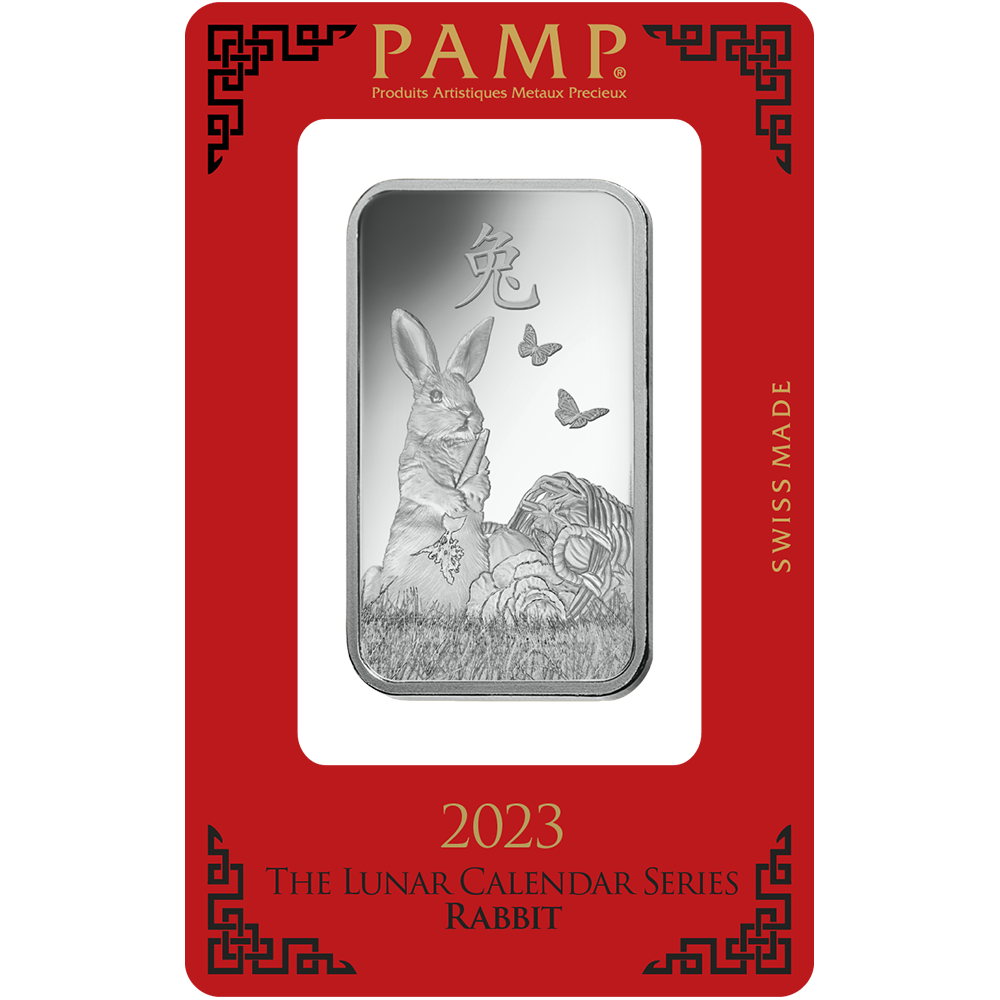 Lunar Rabbit Silver Minted Bar - 1oz