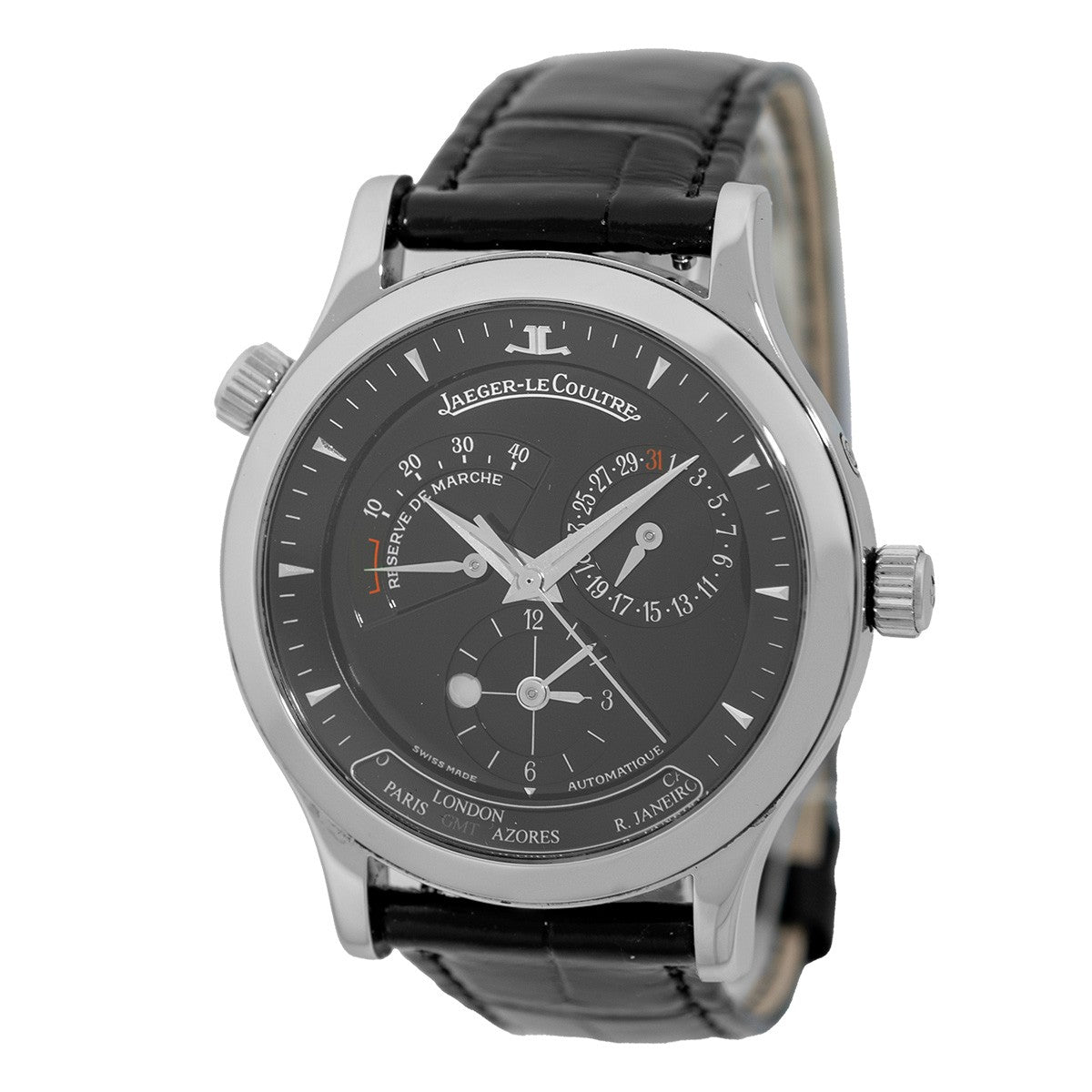 JAEGER LECOULTRE MASTER GEOGRAPHIC 38MM SS/18KY 142.8.92.S