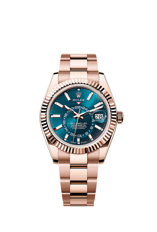 ROLEX Sky-Dweller Blue Dial Everose Gold Oyster Watch 336935