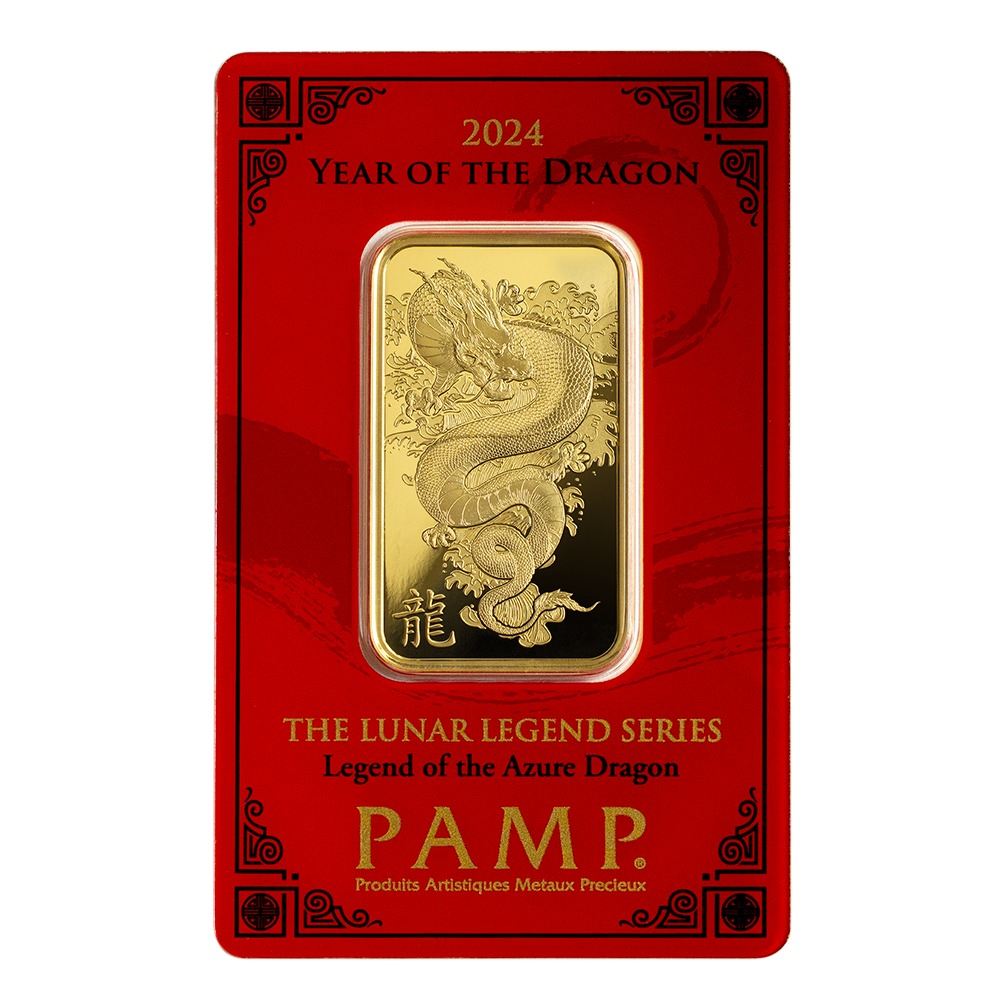 Year of the Dragon - Legend of the Azure Dragon 1oz Gold Bar