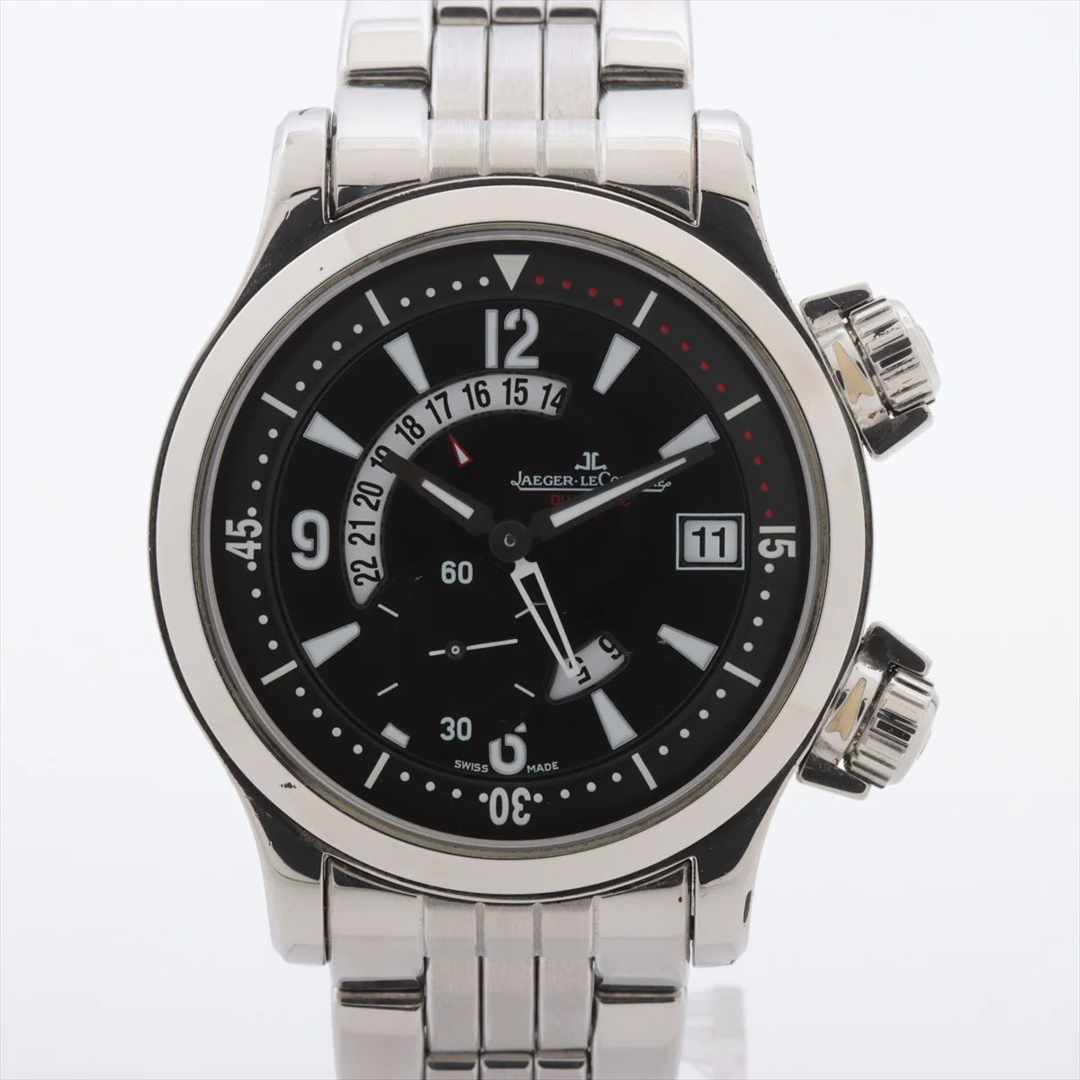 JAEGER LECOULTRE MASTER COMPRESSOR DUALMATIC GMT SECOND TIME ZONE FEATURE 42MM SS Q1738170