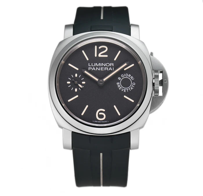 OFFICINE PANERAI | LUMINOR 8 Days Brevettato Steel 44mm Black Dial On Rubber B 2014