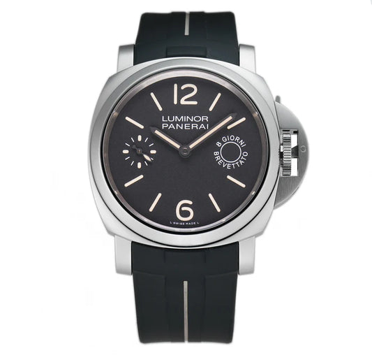 OFFICINE PANERAI | LUMINOR 8 Days Brevettato Steel 44mm Black Dial On Rubber B 2014