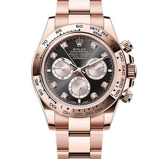 ROLEX Daytona Black Diamond Dial Everose Gold Oyster Watch 126505