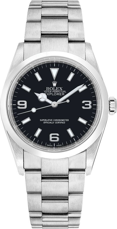 ROLEX EXPLORER BLACK DIAL 36MM SS 114270