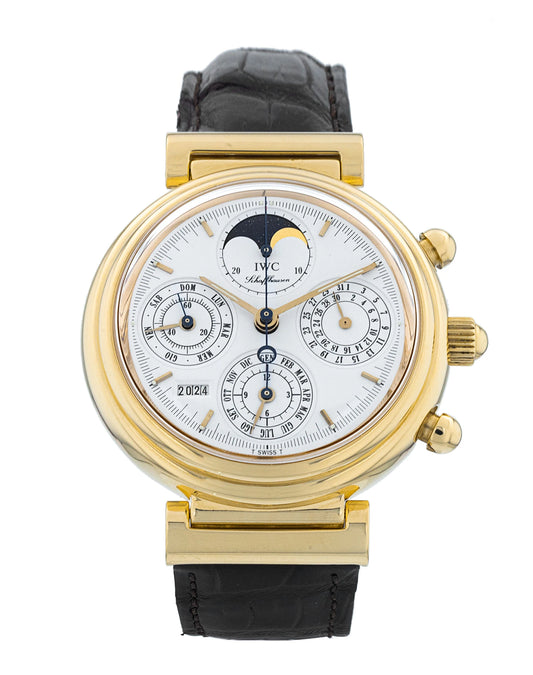 IWC Da Vinci Chronograph Moon phase Date Quartz 29X37X8 18KY IW3735