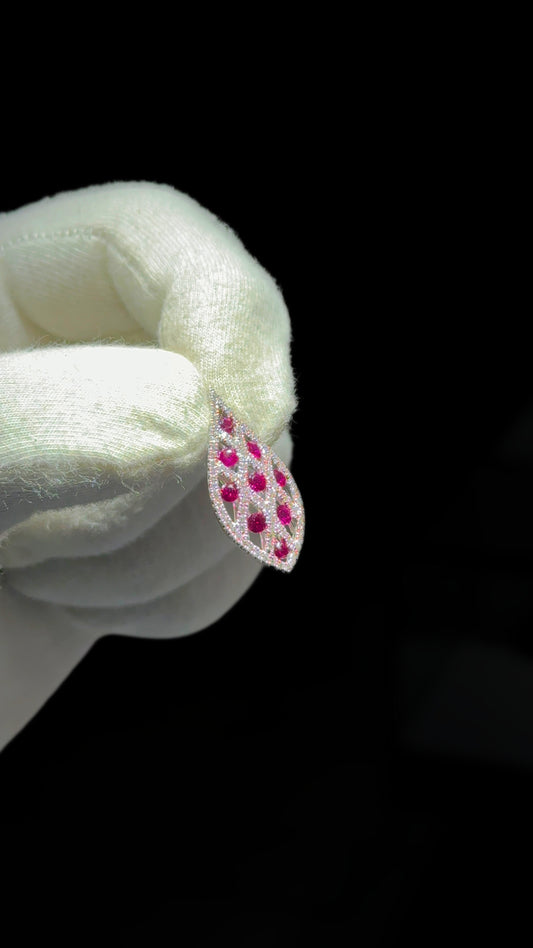 Marquise Ruby White Gold Pendant 18ct
