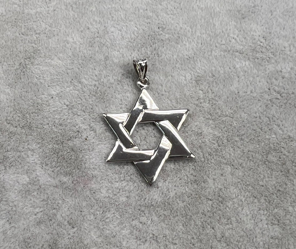 White Gold Star of David Pendant 14ct