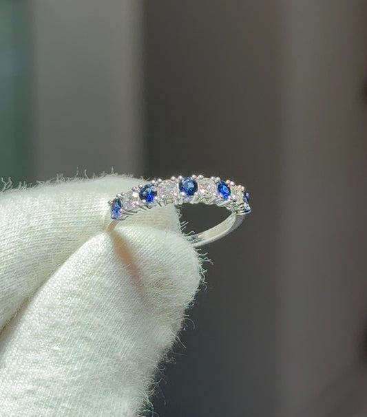 Blue Sapphire and Diamond 18ct Ring Band