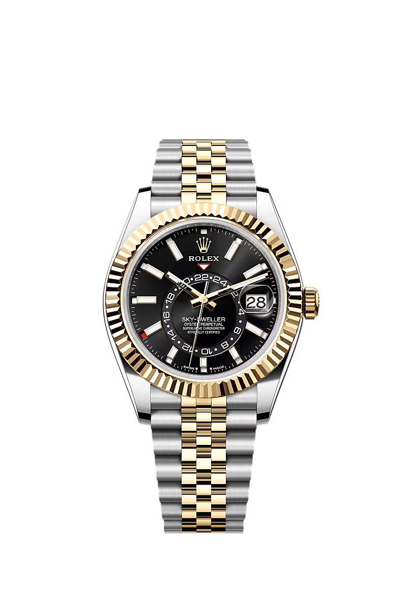 ROLEX Sky-Dweller Black Dial Two-Tone Jubilee Watch 336933