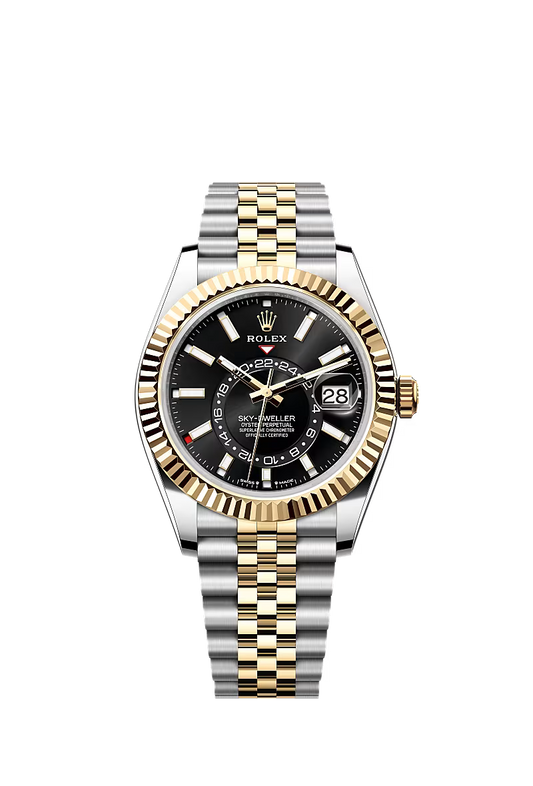 ROLEX Sky-Dweller Black Dial Two-Tone Jubilee Watch 336933