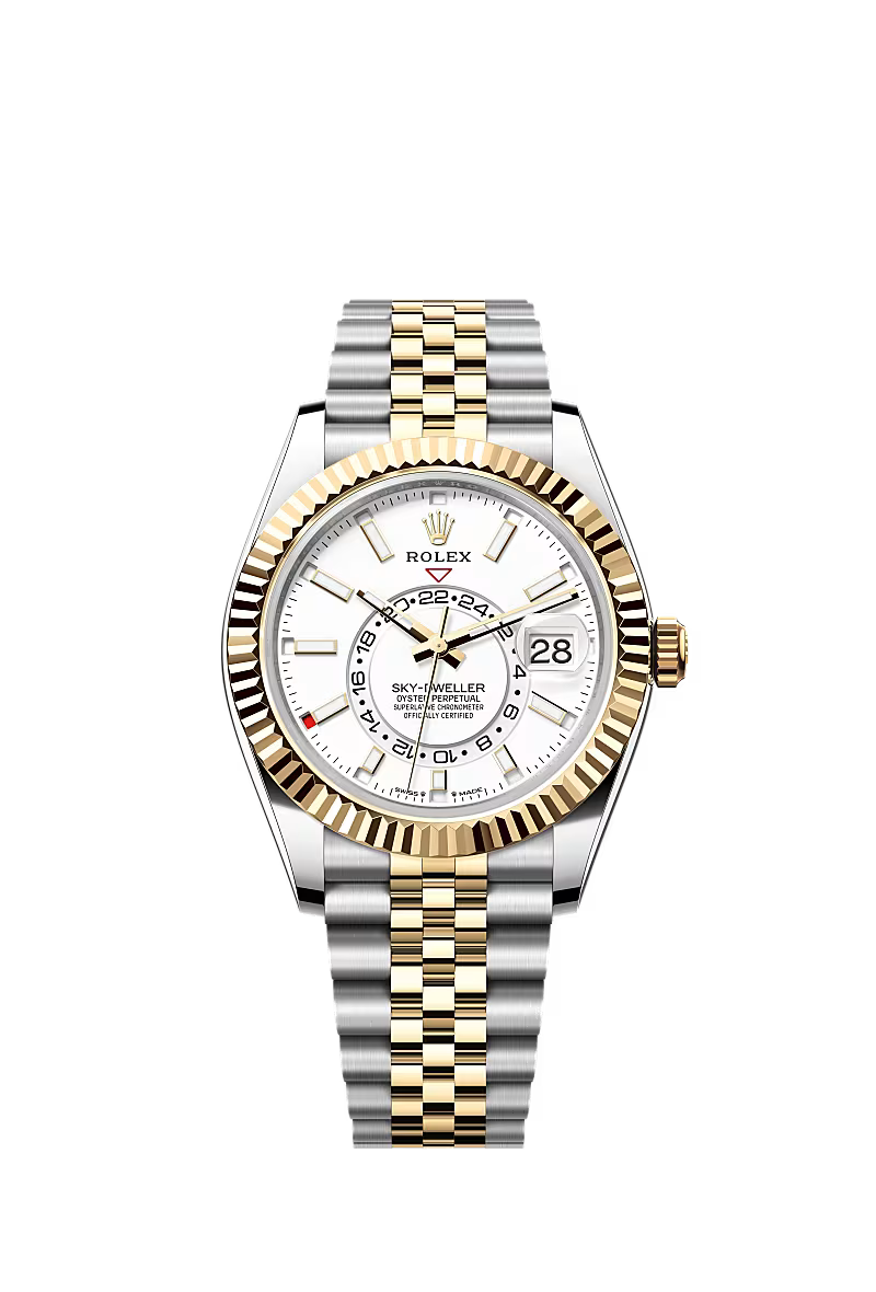 ROLEX Sky-Dweller White Dial Two-Tone Jubilee Watch 336933